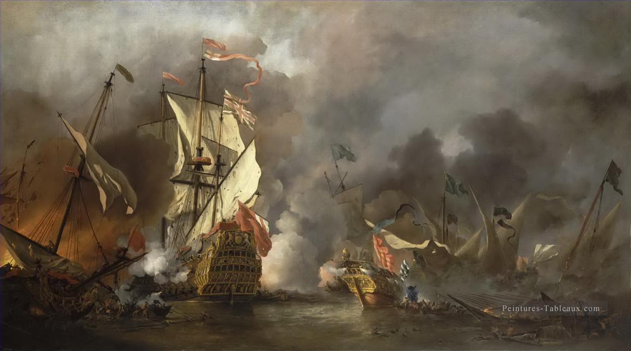 bataille navale des navires Peintures à l'huile